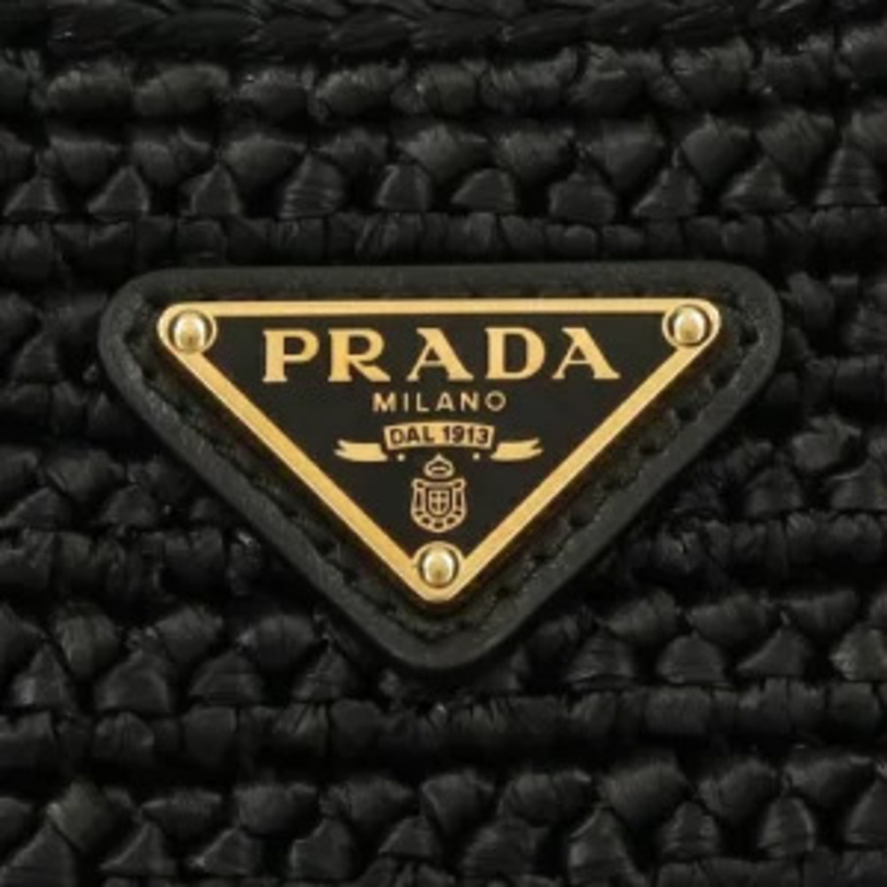 Prada ReEdition 2005 chain shoulder bag black raffia effect crochet Black - Picture 9 of 9